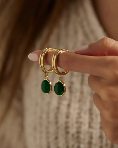 HOOP EARRINGS AVENTURINE