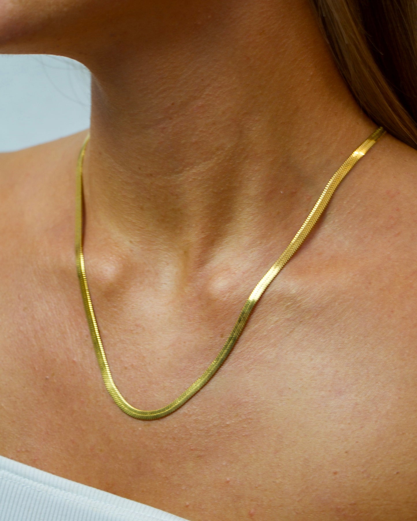 Herringbone Necklace Gold