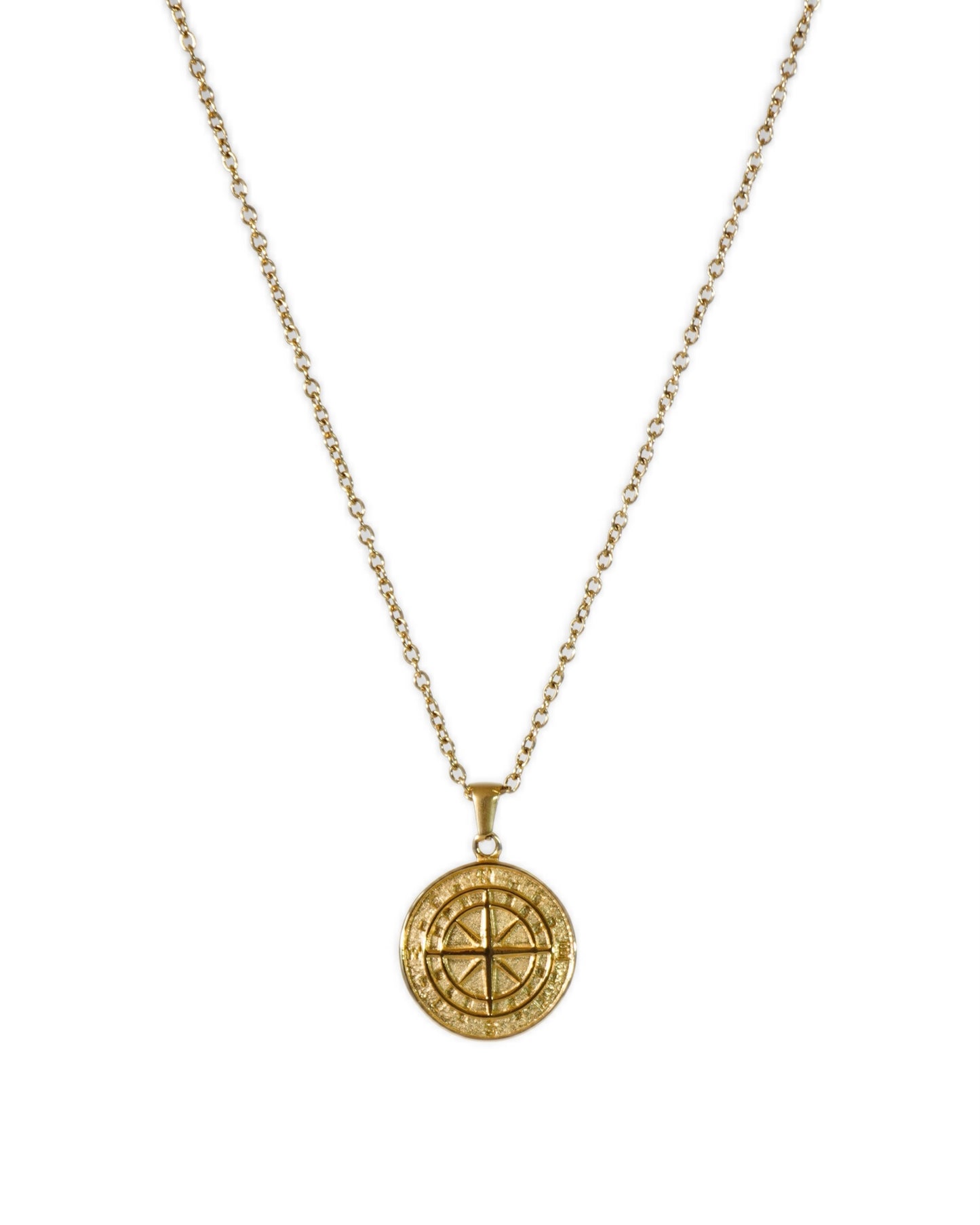 ROUND COMPASS COIN NECKLACE