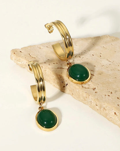 HOOP EARRINGS AVENTURINE