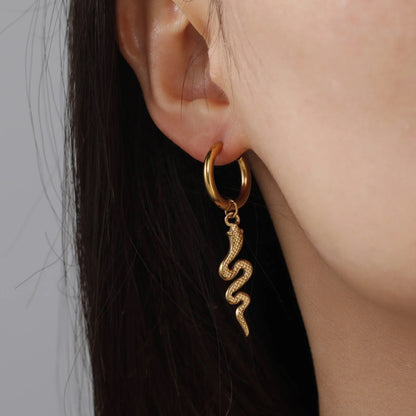 SNAKE HOOP EARRINGS