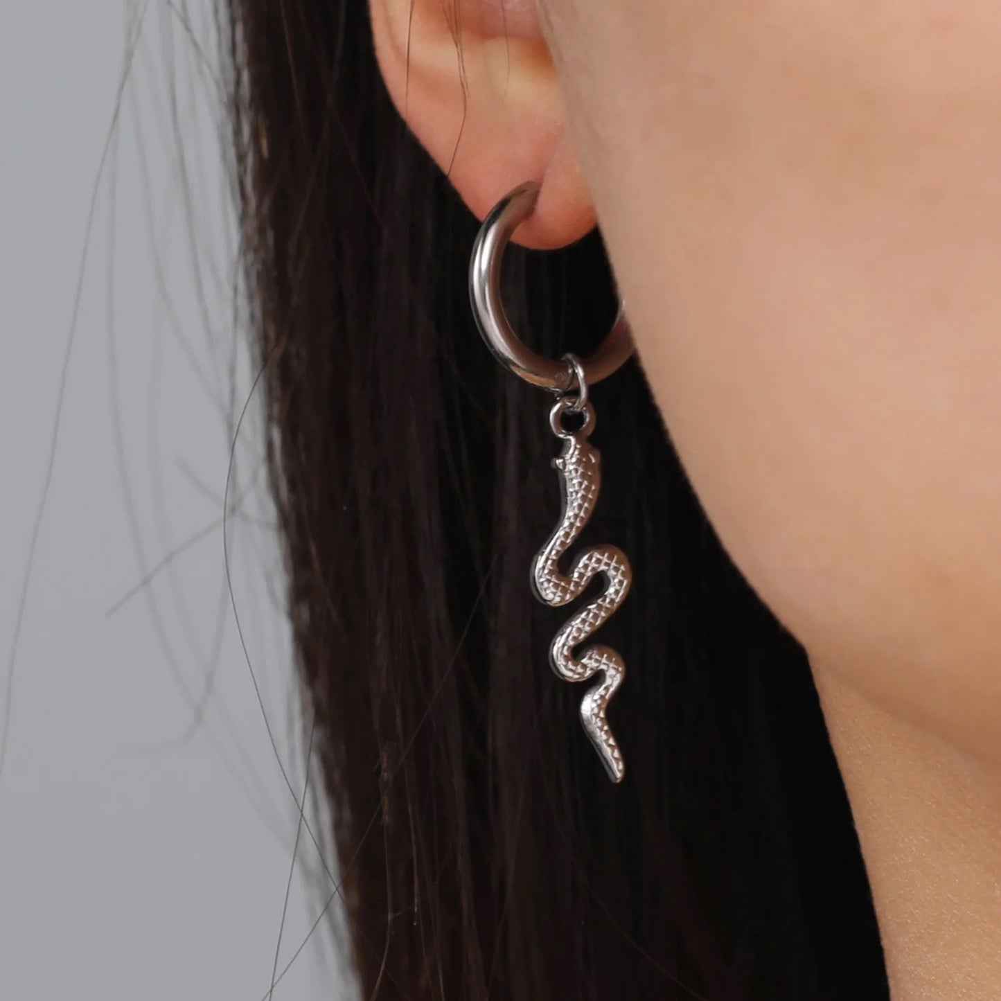 SNAKE HOOP EARRINGS