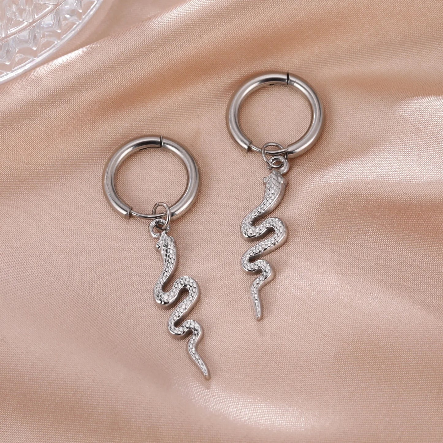 SNAKE HOOP EARRINGS