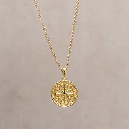 ROUND COMPASS COIN NECKLACE